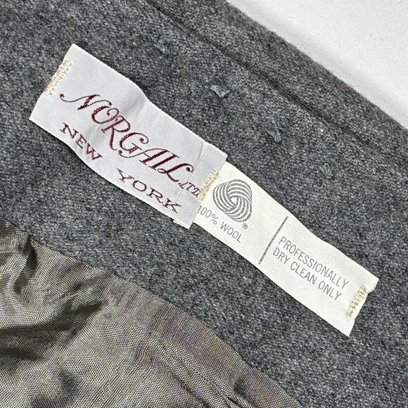 VTG Norgail LTD New York Gray 100% Wool Collarless Blazer Sport Coat Womens L - Picture 10 of 11